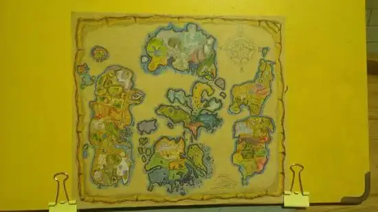 魔兽玩家彩铅手绘艾泽拉斯地图两个世界的旅行