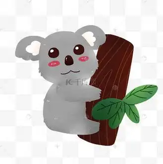 动物考拉树袋熊可爱呆萌抱树树枝动图gif