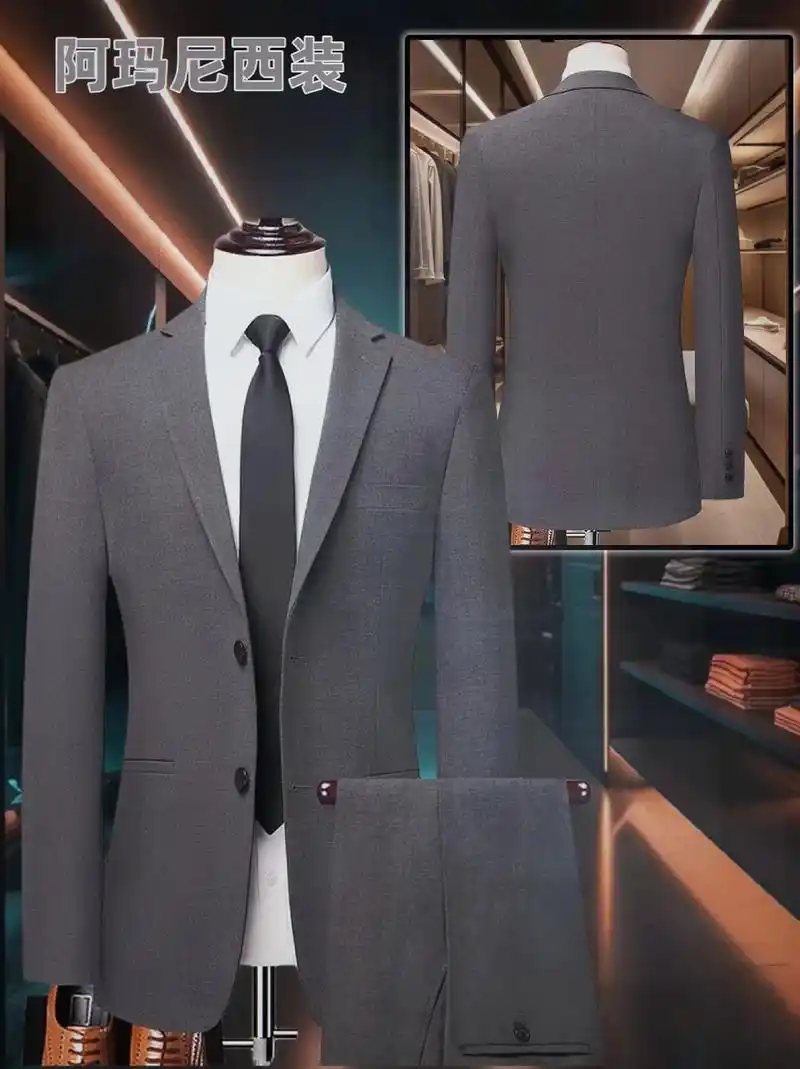 商务休闲婚礼西装.高档品牌男士西服,上身效果修身帅气98.我 - 抖音
