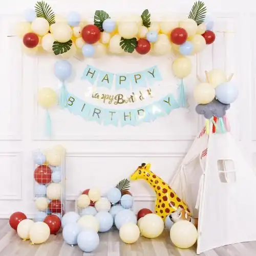 净也儿童宝宝周岁生日派对布置气球装饰场景少女心主题趴体ins背景墙