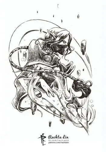 dota2大触手绘作品黑与白就可以展示一切