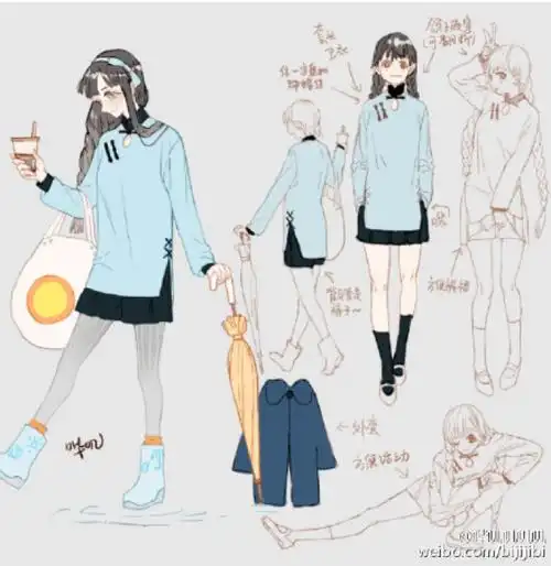 古风校服,校服插画人设