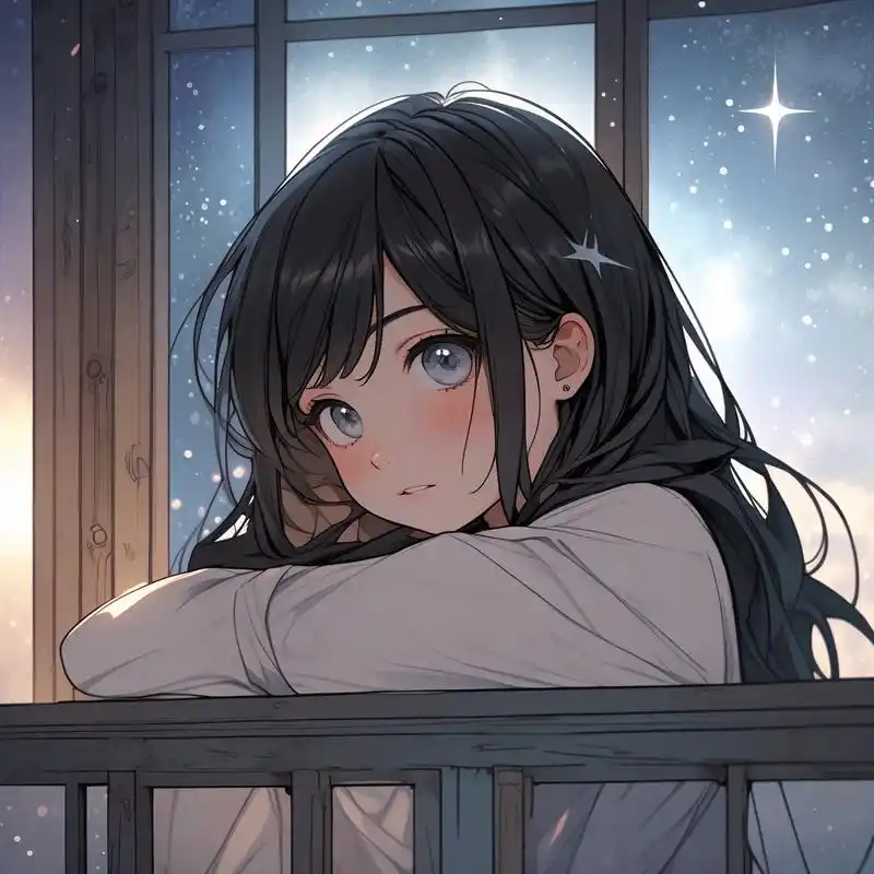 清冷破碎感92漫画风格头像 心碎到凌晨,想念到失眠,你给的温柔仿佛