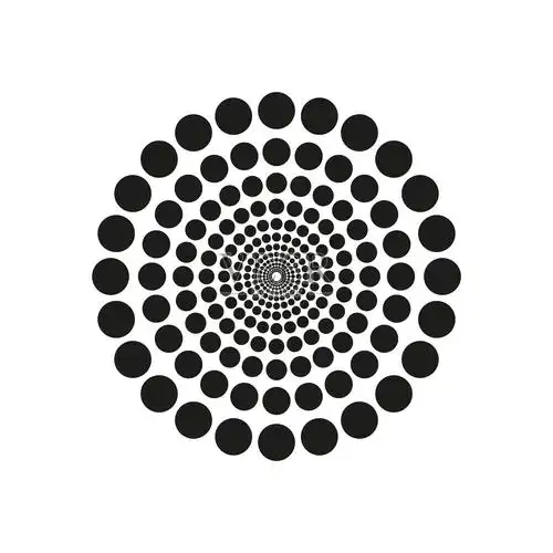圆形点状图案.黑色放射形状.光学错觉效果.矢量抽象元素