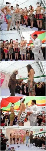 花甲艺术家在裸模身上挥毫号称行为艺术