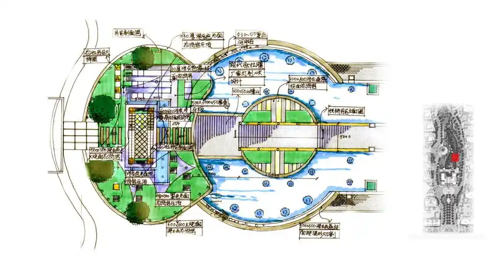 主入口水景平面图