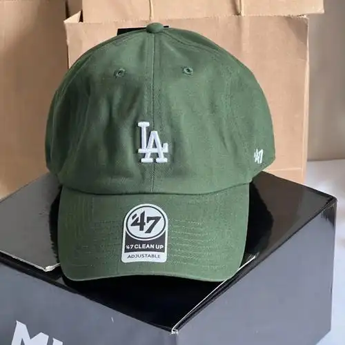 47brandmlb帽子美职棒墨绿色软顶白色小标l