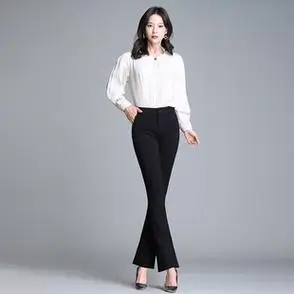 女装裤子女春秋2022新款高腰显瘦微喇裤女垂感休闲西装