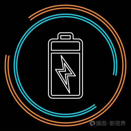 矢量电池充电动力电池插图电力符号能量标志细线象形文字轮廓笔画