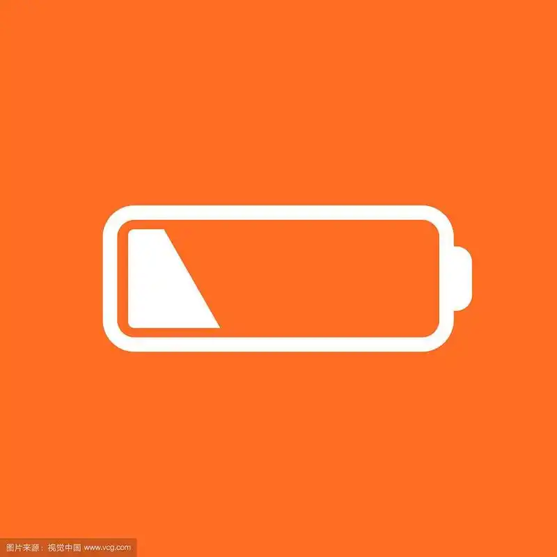 电池电量指示在橙色背景上