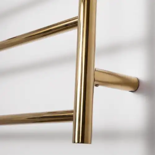 镜面抛光钛金色电热毛巾架 真空电镀浴巾架304不锈钢加热毛巾架