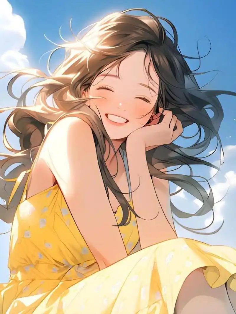 笑容治愈甜美少女头像