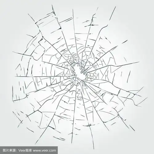 裂缝,破碎的玻璃向量