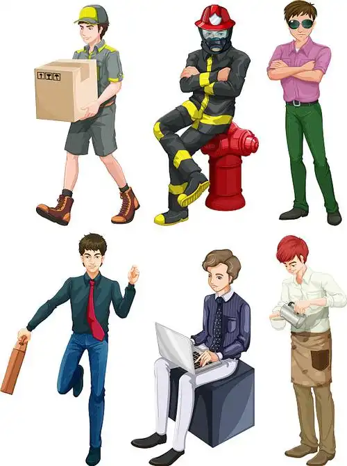 从事不同职业的人