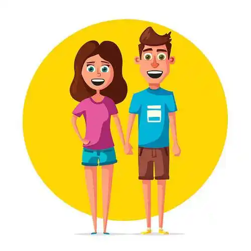 幸福之家_卡通_矢量_家庭_插画_妻子_丈夫_可爱_一起_永恒_旗帜_海报