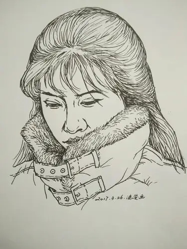 钢笔肖像画自选习作