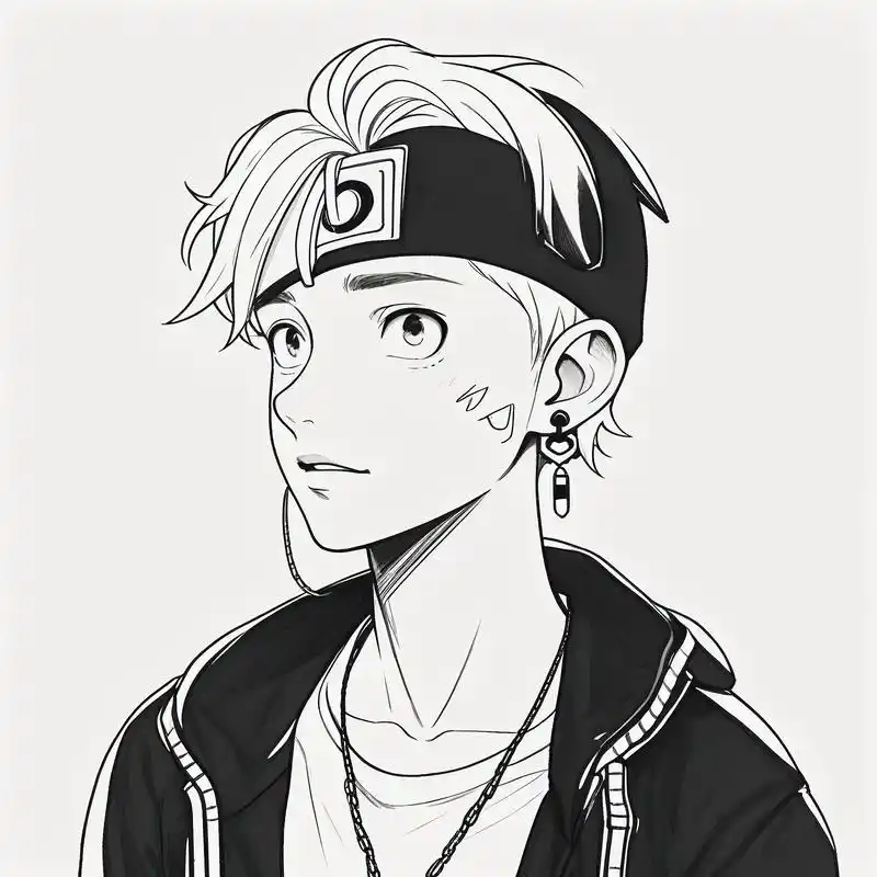 男生黑白线稿头像,简洁又高级90