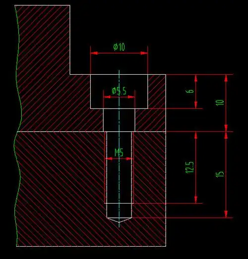 cad螺纹孔沉孔怎么标注