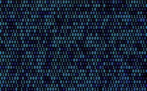 未来数字0零构成二进制代码的蓝色数字0和1的不同大小和色调的矢量