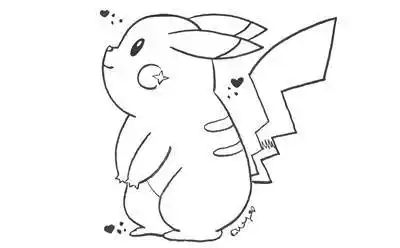 64张皮卡丘纹身线条手稿图案
