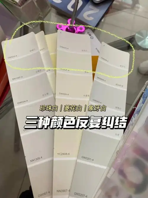 自从第一次奶咖刷漆踩坑后,第二次就高度谨慎起来,把工长的色卡拿回家