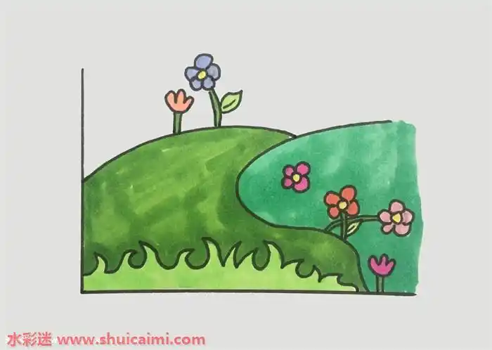 草地怎么画草地简笔画彩色