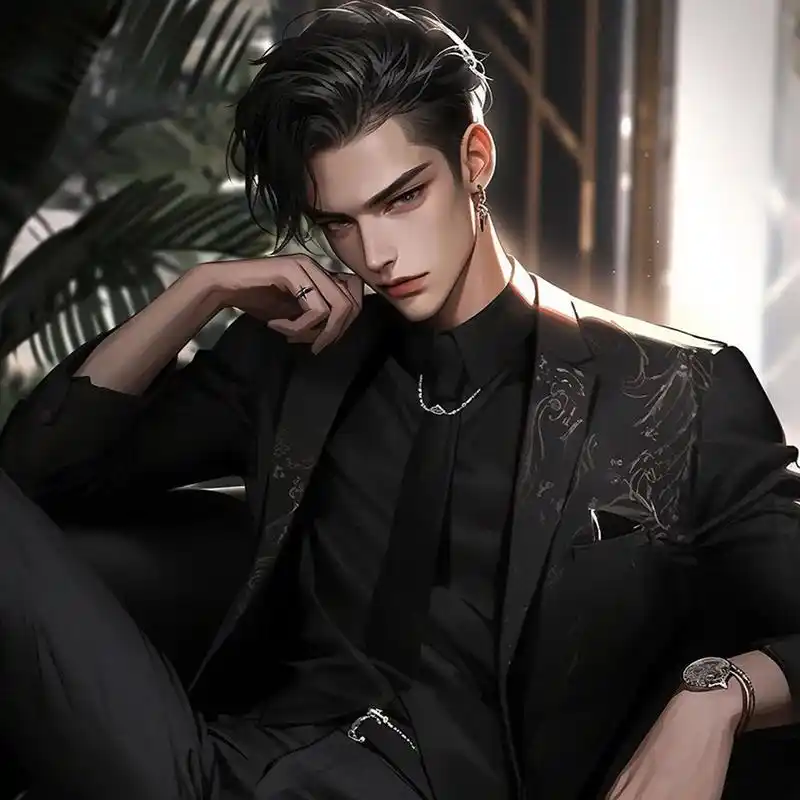 漫画男生冷酷帅气头像 天啊我可太喜欢黑西服的漫画头像了,完完全全