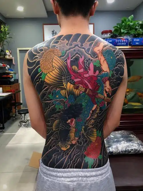 中山市#纹身  #老传统纹身  #满背  #纹身手稿