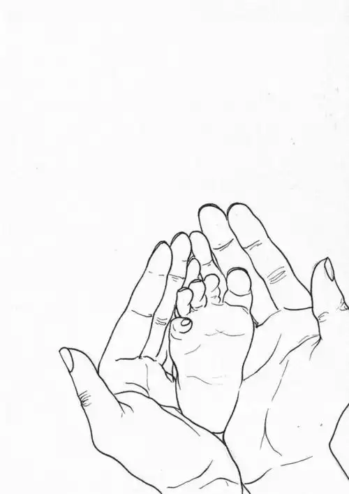 一波简单线描手部范例