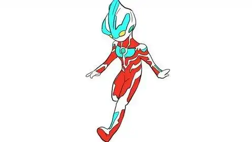 奔跑中的银河奥特曼儿童卡通简笔画