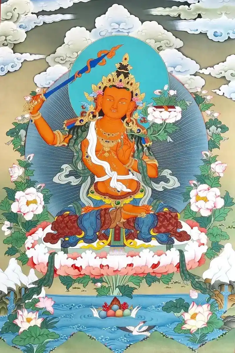 文殊菩萨.12:【收藏唐卡】噶玛噶孜意境唐卡 80-60cm - 抖音