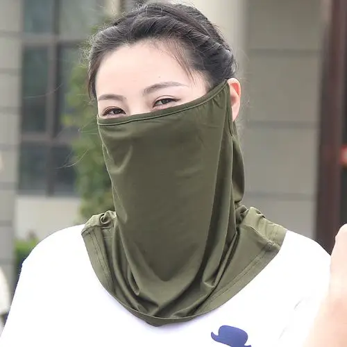 夏季防晒口罩透气加大护颈防紫外线女士骑行防晒防护遮阳面纱面罩