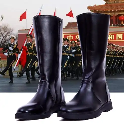 阅兵高筒靴军鼓乐队演出军官靴骑马升旗手军靴国旗班仪仗队长筒靴
