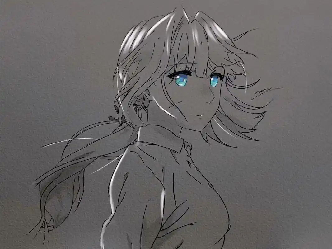 violet#薇尔莉特#紫罗兰永恒花园 #萘白#手绘#临摹 - 抖音