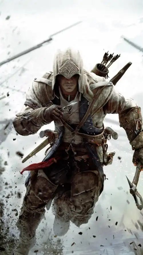 刺客信条,游戏人物,动作游戏,游戏,1080x1920,灰色,手机壁纸刺客信条