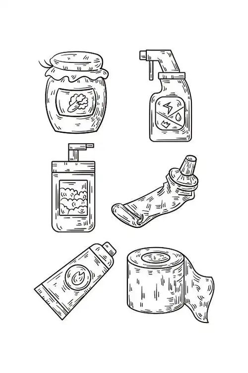 手绘线描日用品生活用品