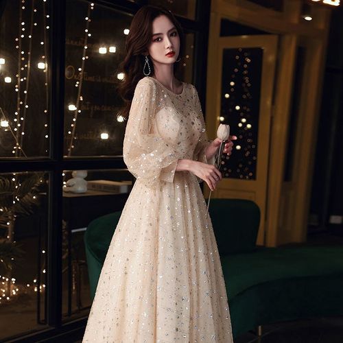 宴会晚礼服裙女2022新款高贵气质优雅成人年会连衣裙