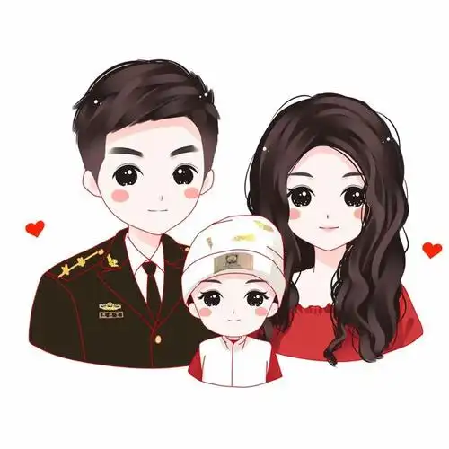 幸福,从头像就能看出来,一家三口,四口头像