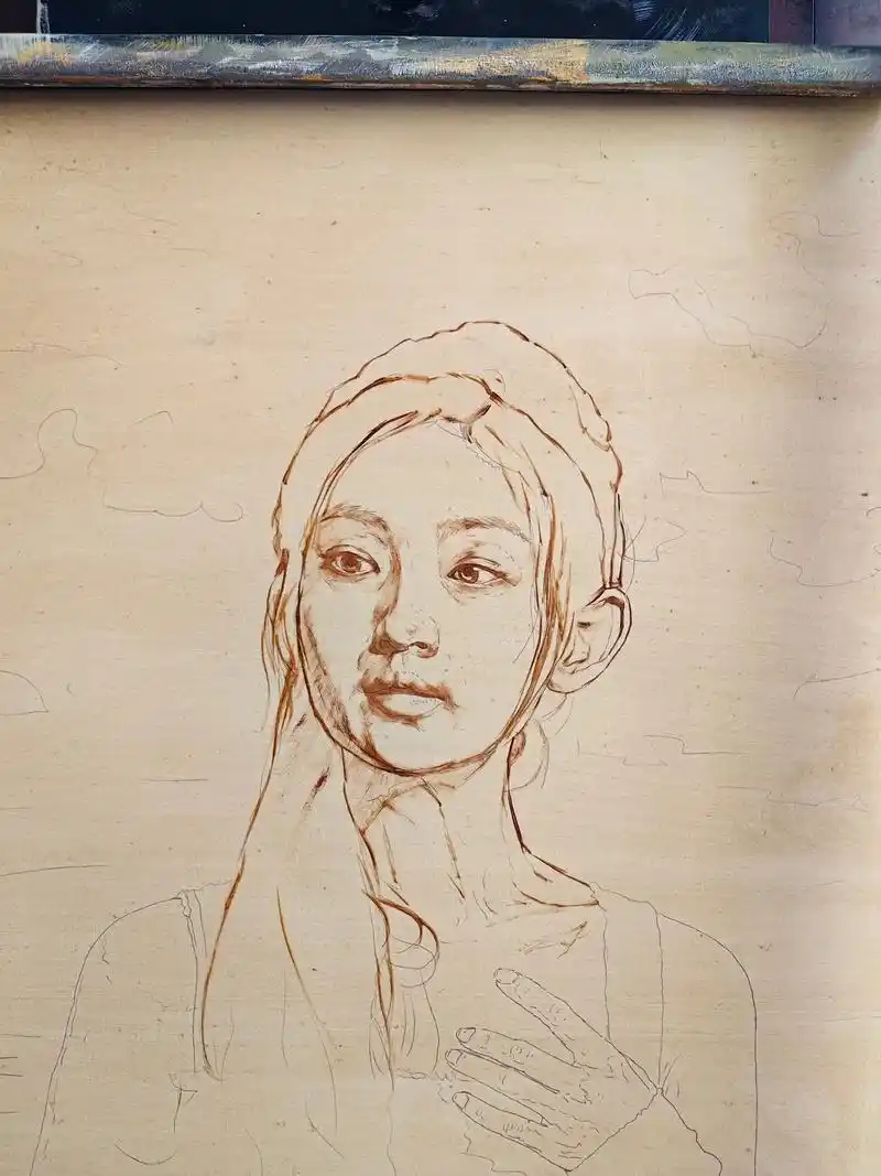 人物肖像 #油画 肖像定制步骤图 - 抖音