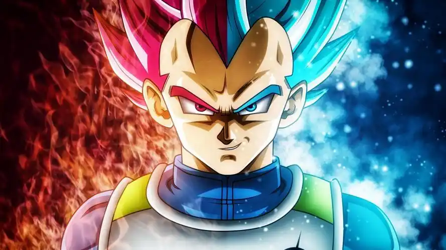 红蓝色的火焰,贝吉塔,龙珠超,超高清图片,4k高清动漫图片,娟娟壁纸