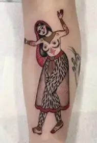 一组性感的欧美女郎oldschool纹身