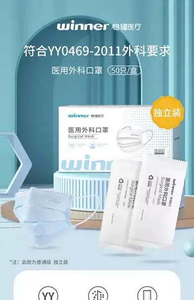 稳健棉里层医用外科口罩一次性医疗白色口罩男女高颜值春成人儿童_爱