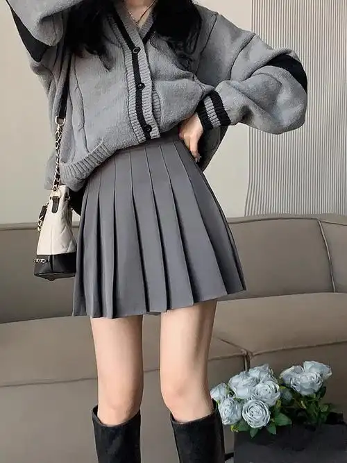 (加长 安全裤 拉链 纽扣)百褶裙jk制服裙子半身裙春夏季短裙秋冬 - 17