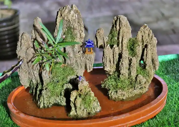 大荔青年"匠人"刘春虎用"上水石"做的假山盆景成为市民家院中摆设时尚