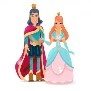 王子和公主. 童话故事中的人物.照片