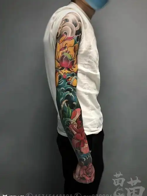 花臂_纹身图案手稿图片_张苗苗的纹身作品集