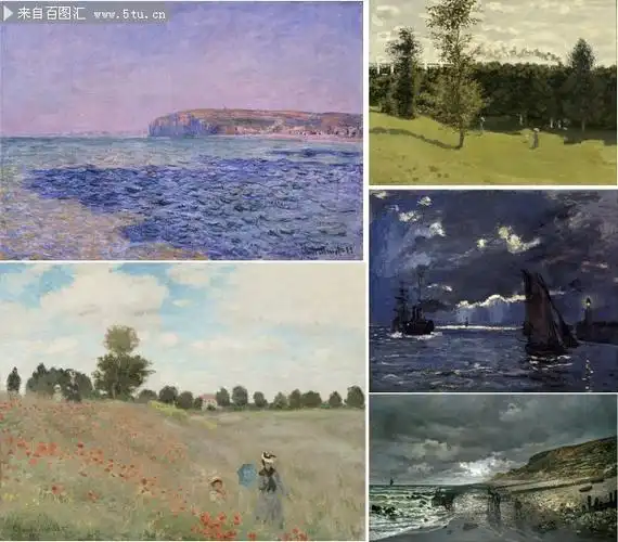 亚嘉杜的罂粟花田莫奈油画图片下载