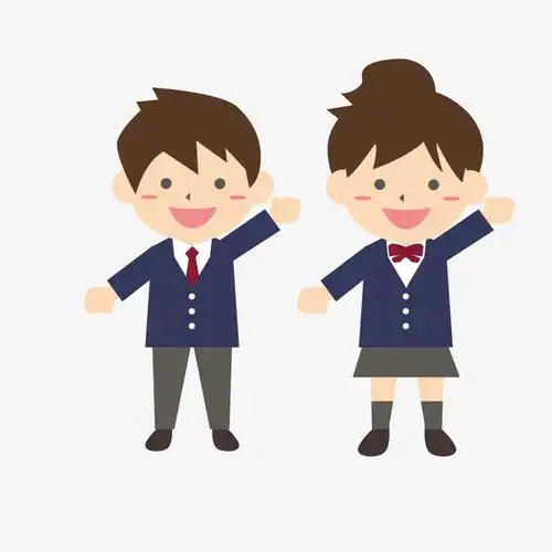 免扣元素_ 开学季卡通扁平化男女学生 _图片素材下载