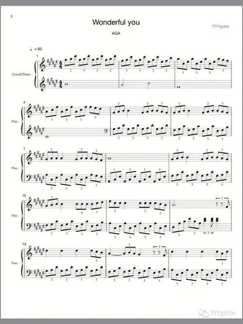 wonderfulu――aga钢琴谱