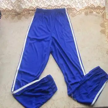鸿星尔克军陆蓝白条学生男女军训运动服装蓝色线裤两杠老式运裤蓝线